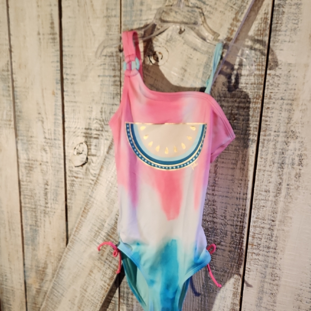 Justice Pink and Blue Kids Swim One Piece
